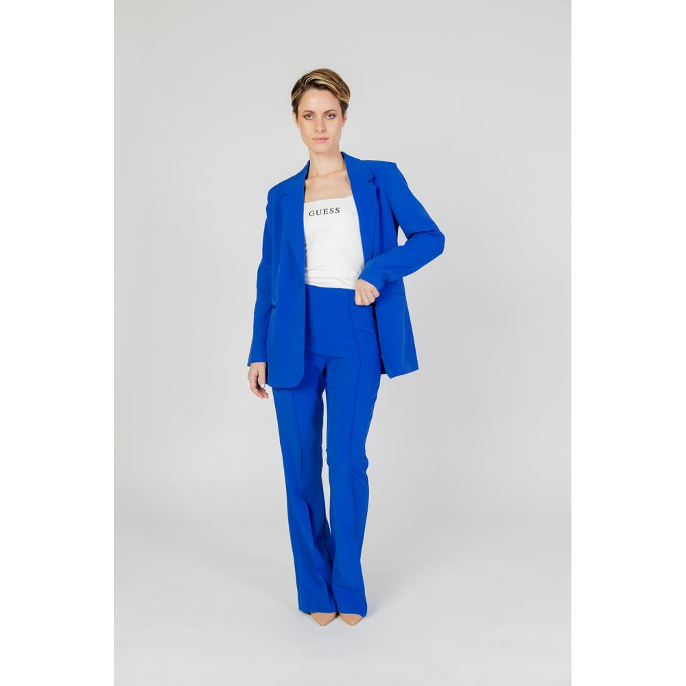Blue Recycled Polyester Flared Pants - ventzia