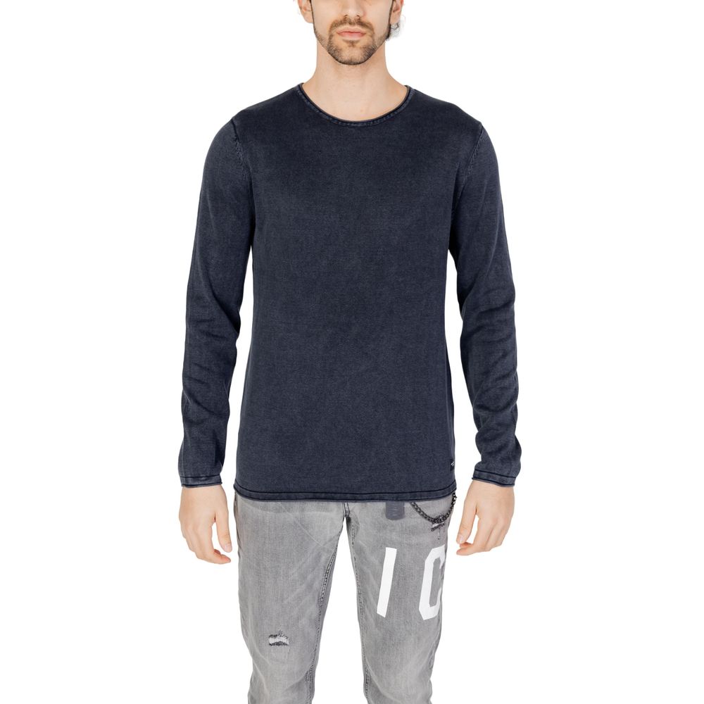 Blue Cotton Sweatshirt - ventzia