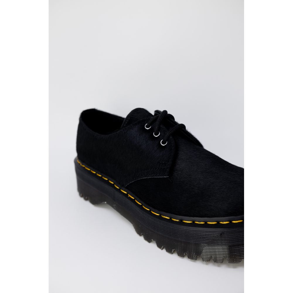 Black Leather Lace-Up Boot