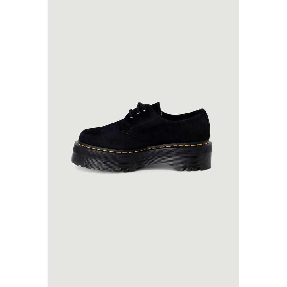 Black Leather Lace-Up Boot