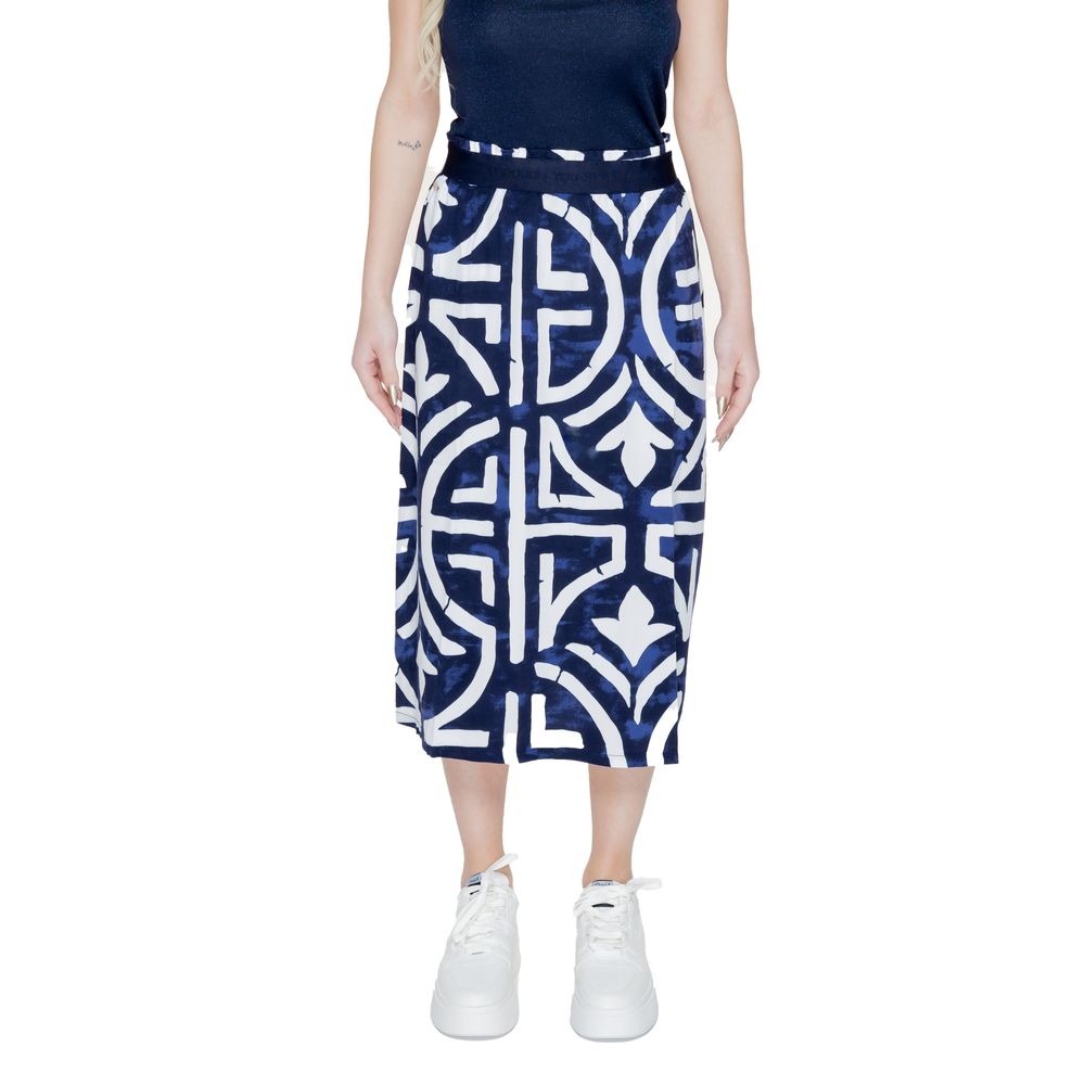 Blue Viscose Long Skirt - ventzia
