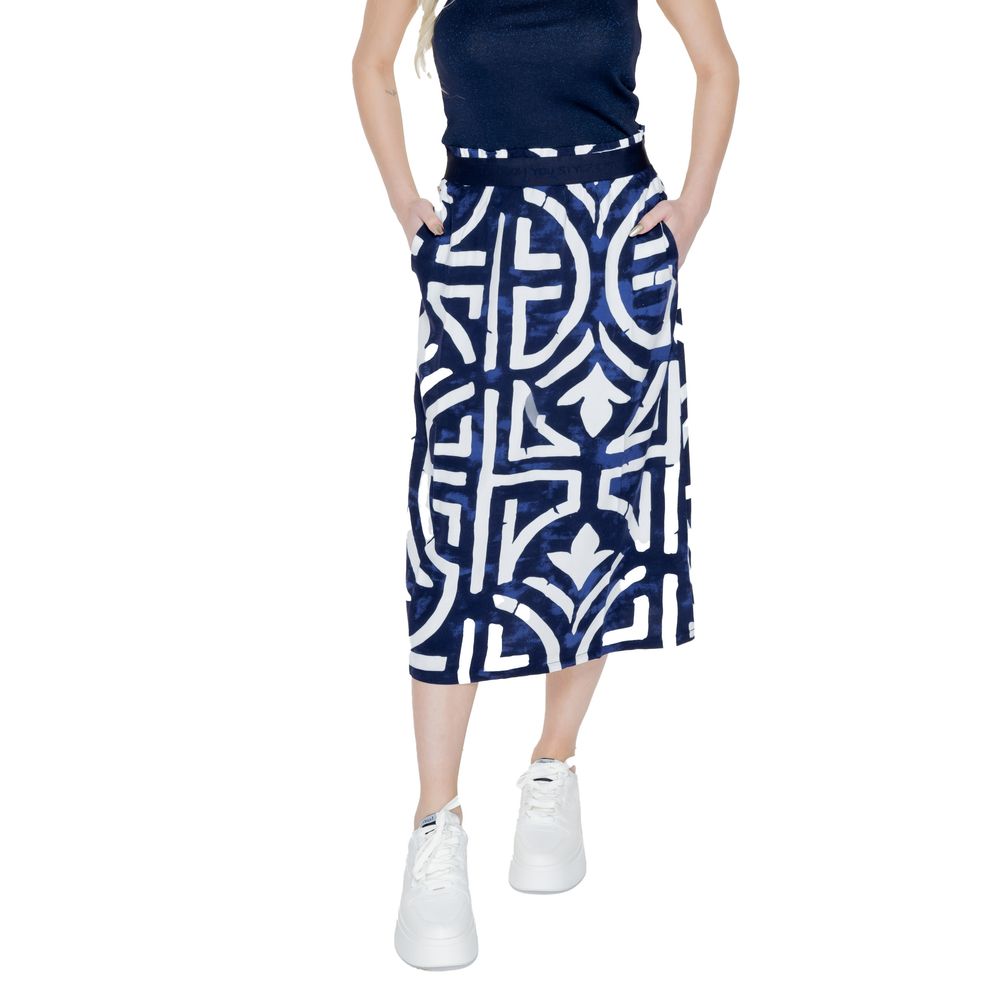 Blue Viscose Long Skirt - ventzia