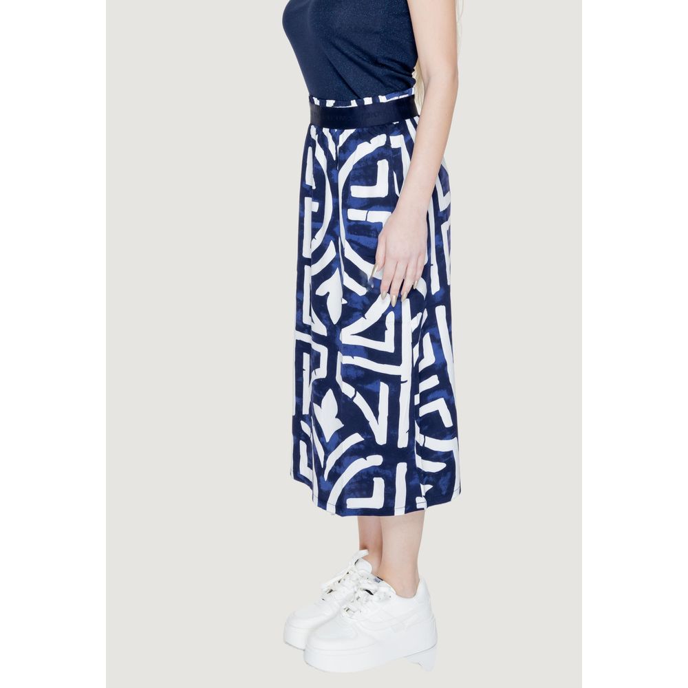 Blue Viscose Long Skirt - ventzia