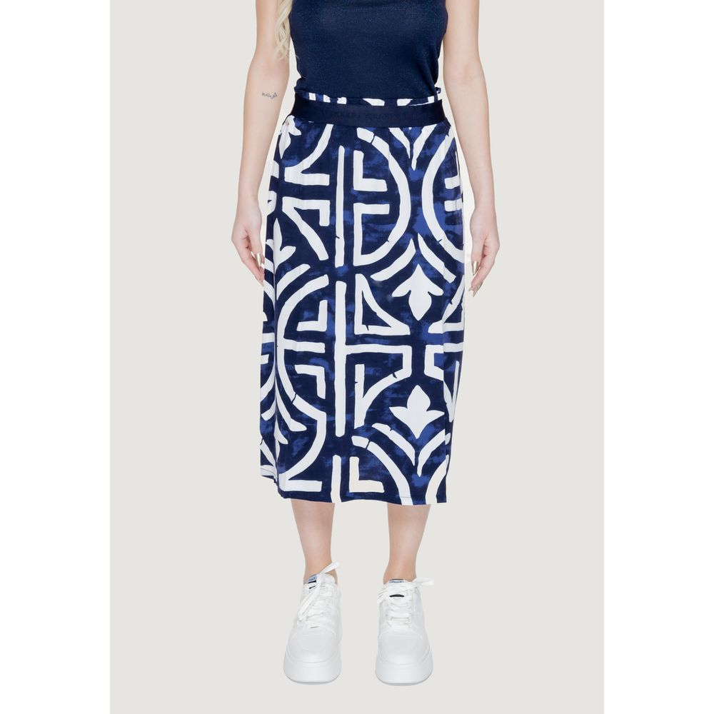 Blue Viscose Long Skirt - ventzia