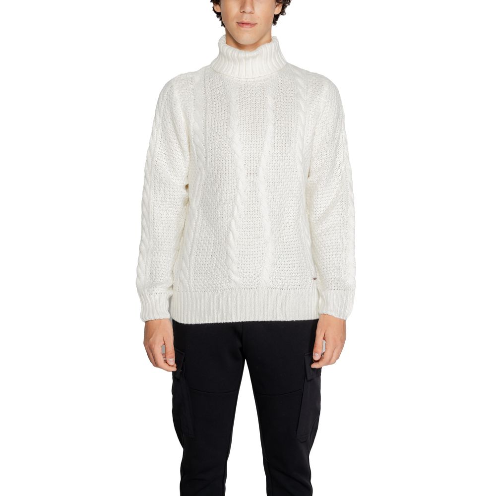White Polyester Sweater - ventzia
