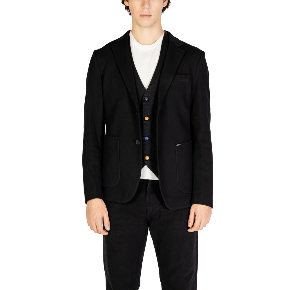 Black Cotton Blazer - ventzia
