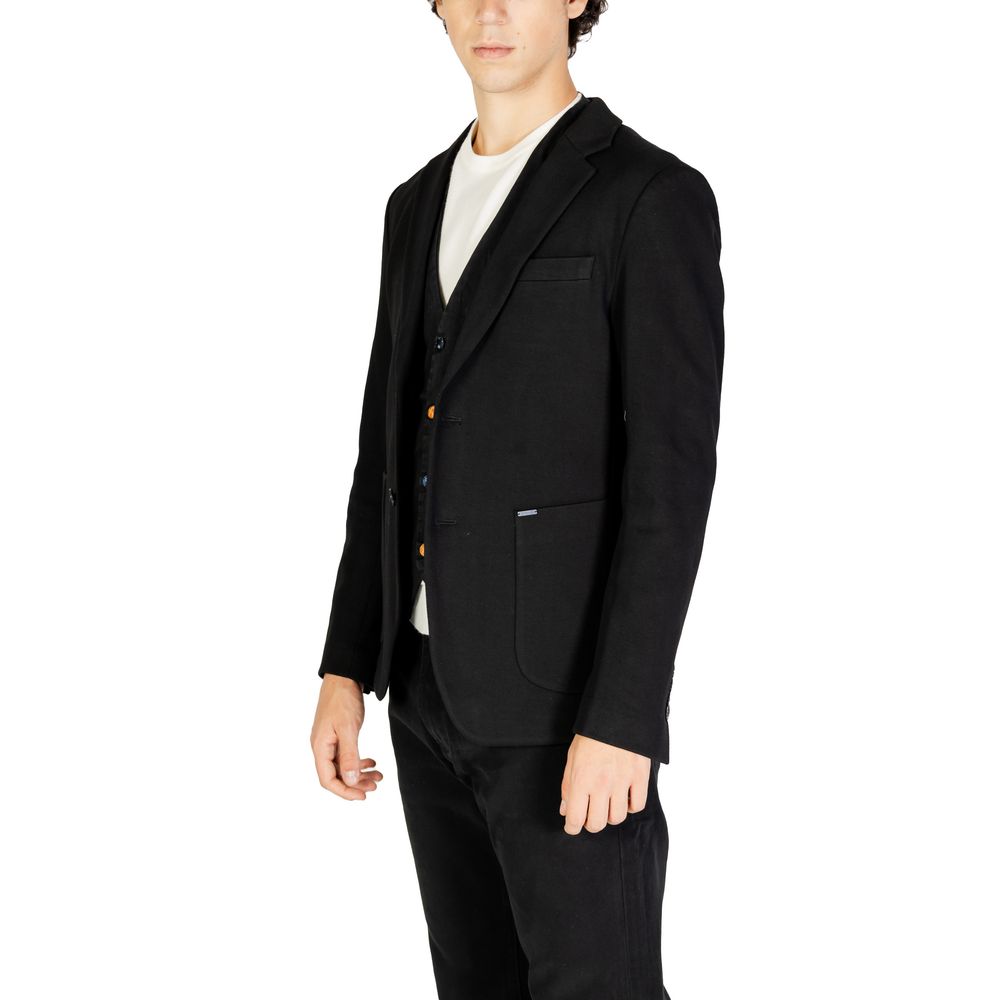 Black Cotton Blazer - ventzia