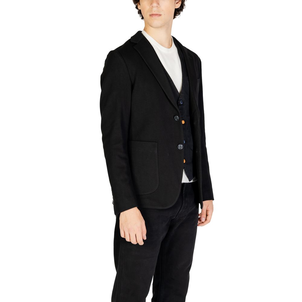 Black Cotton Blazer - ventzia