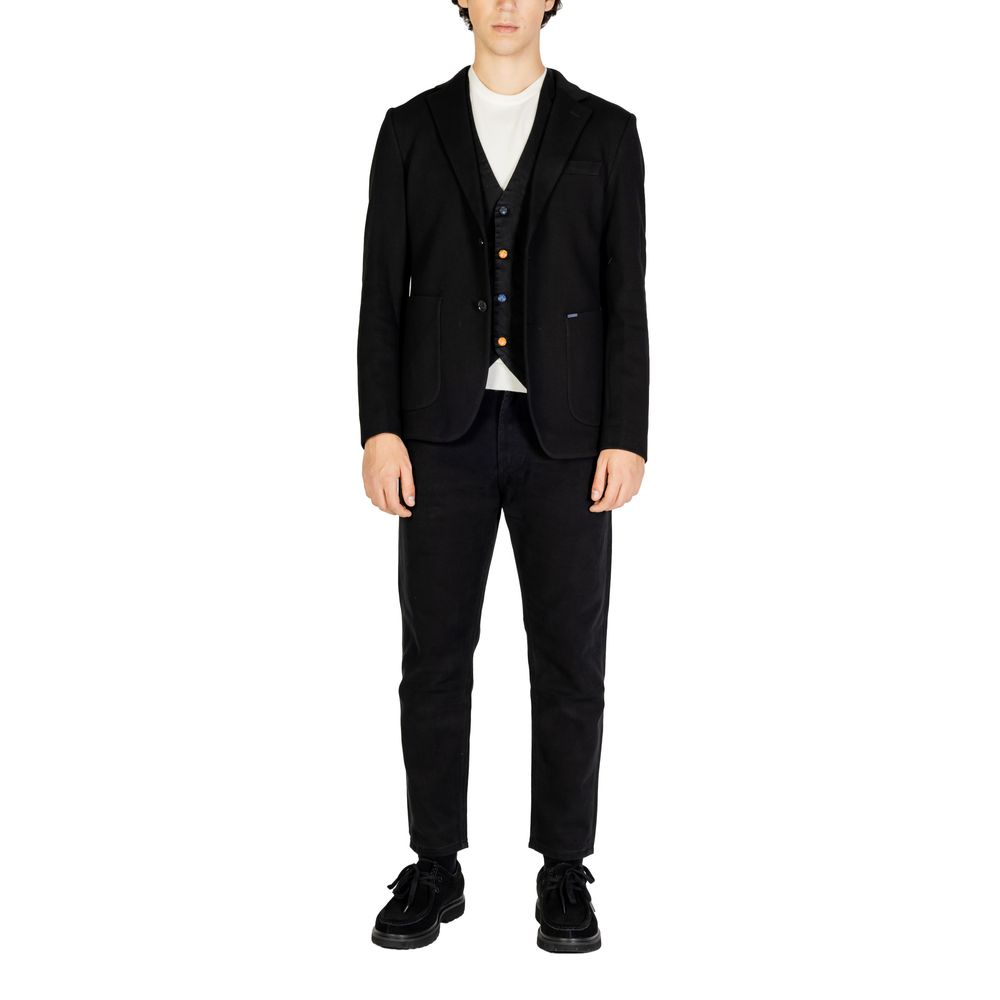 Black Cotton Blazer - ventzia