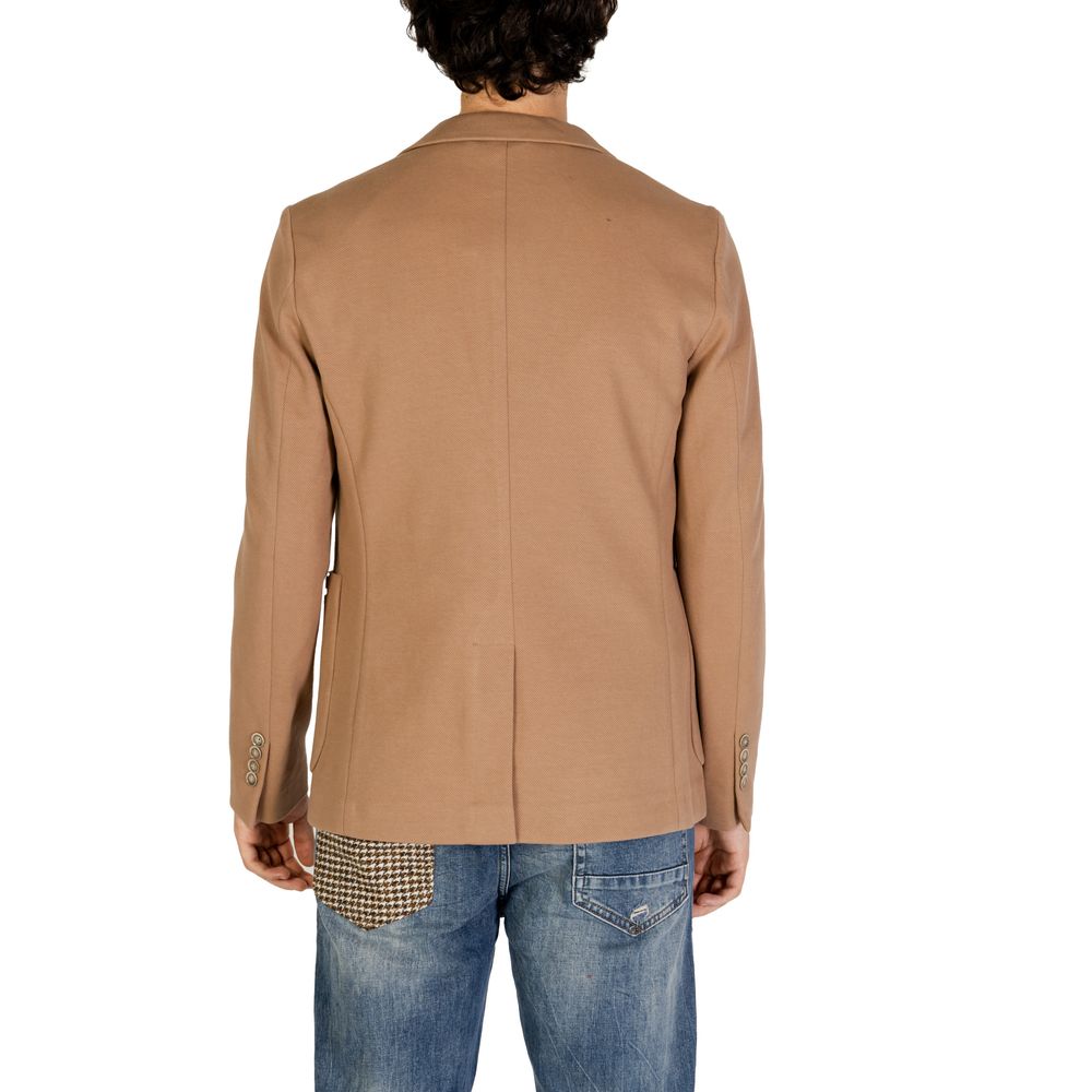 Beige Cotton Blazer - ventzia