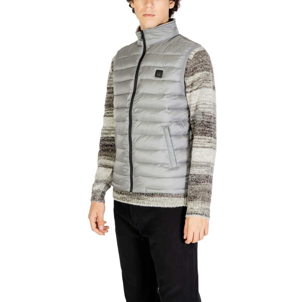 Gray Polyamide Sleveless Jacket - ventzia