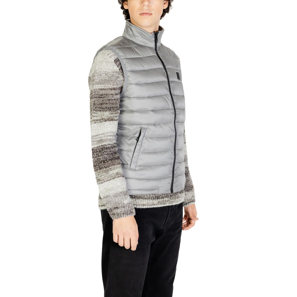 Gray Polyamide Sleveless Jacket - ventzia