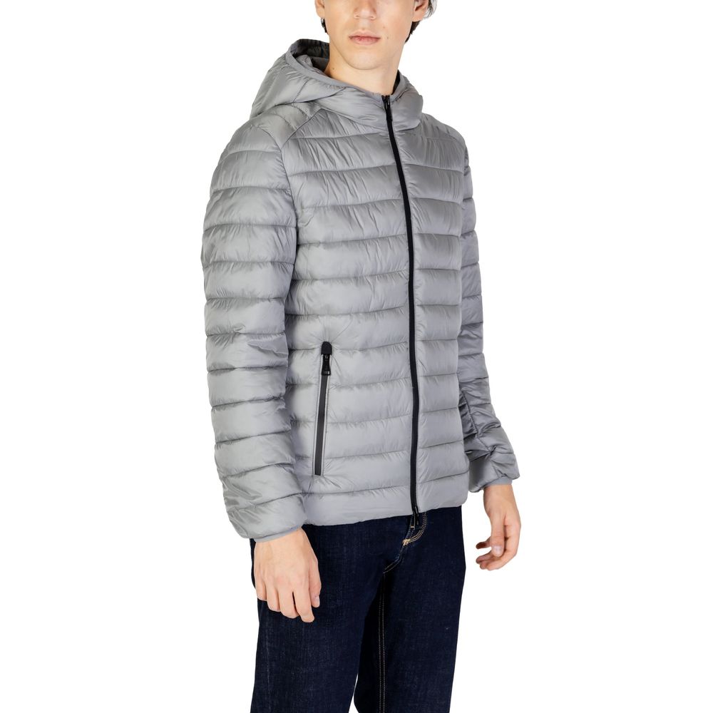 Gray Polyamide Jackets & Coat - ventzia