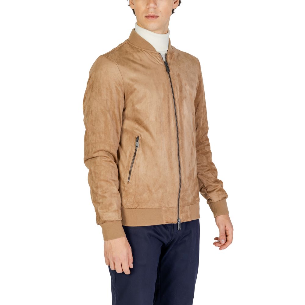 Beige Polyester Bomber