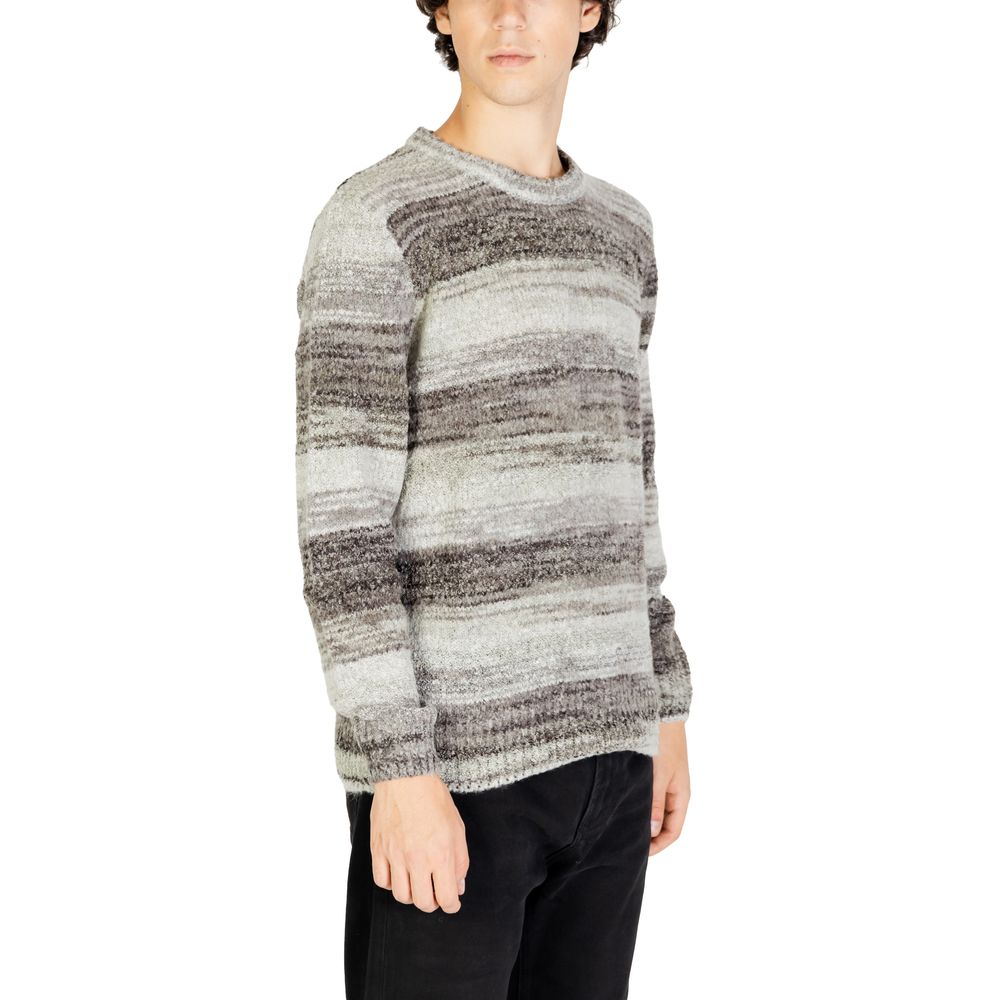 Gray Polyacrylic Sweater - ventzia