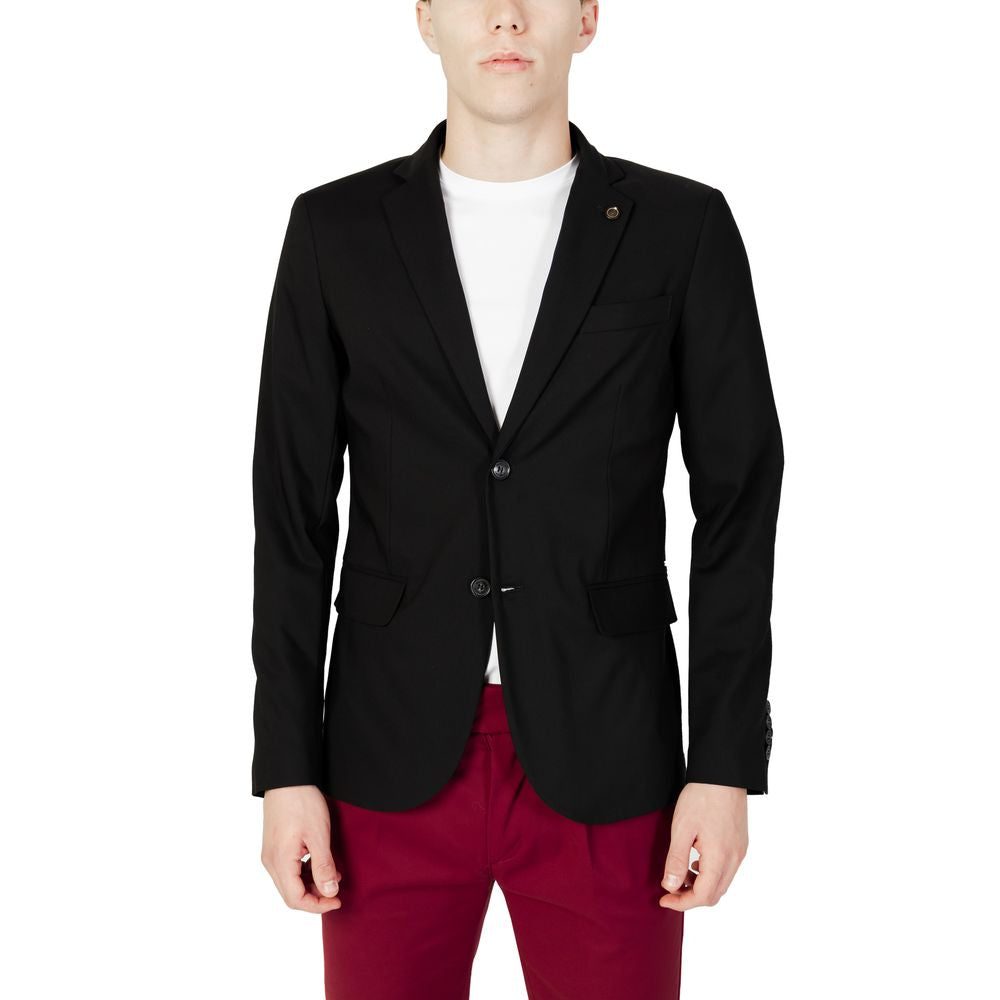 Black Cotton Blazer - ventzia