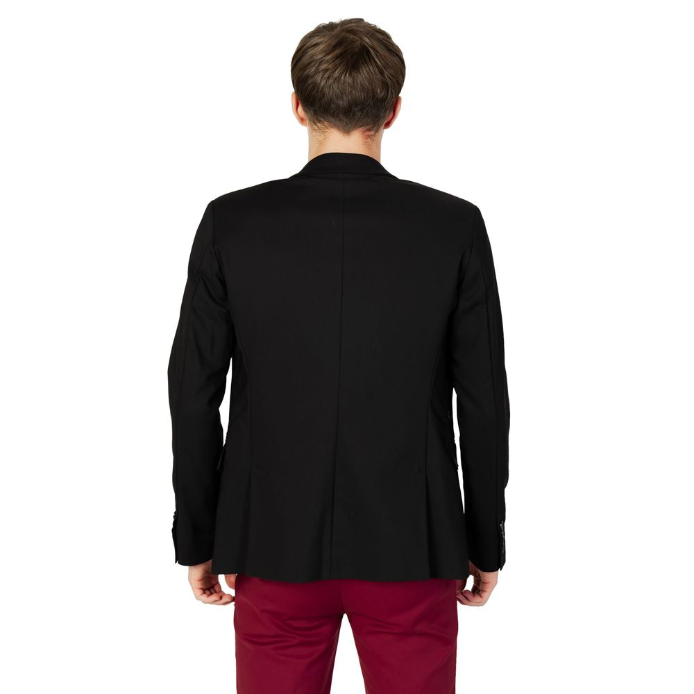 Black Cotton Blazer - ventzia