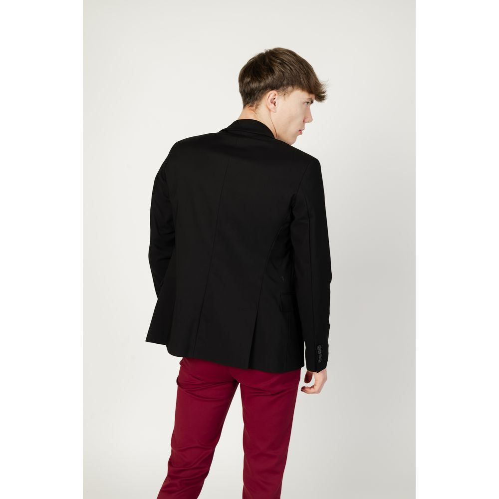Black Cotton Blazer - ventzia