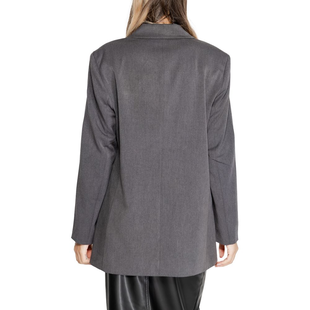 Gray Recycled Polyester Blazer - ventzia