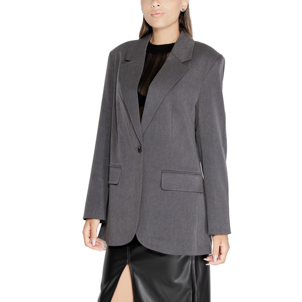 Gray Recycled Polyester Blazer - ventzia