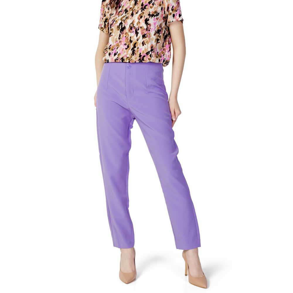 Purple Polyester Pants - ventzia