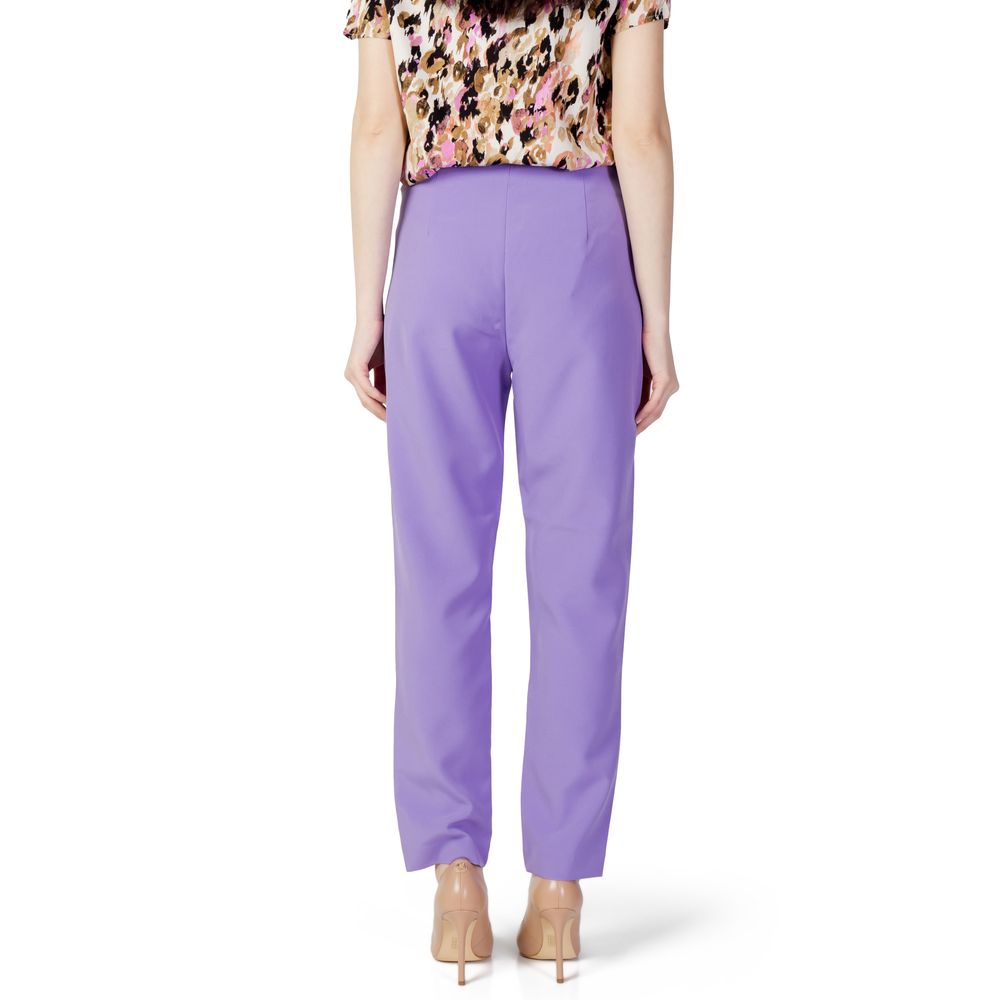 Purple Polyester Pants - ventzia