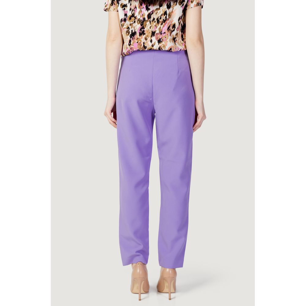 Purple Polyester Pants - ventzia
