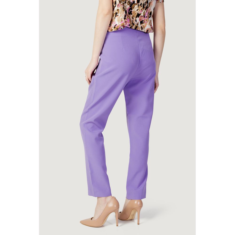 Purple Polyester Pants - ventzia