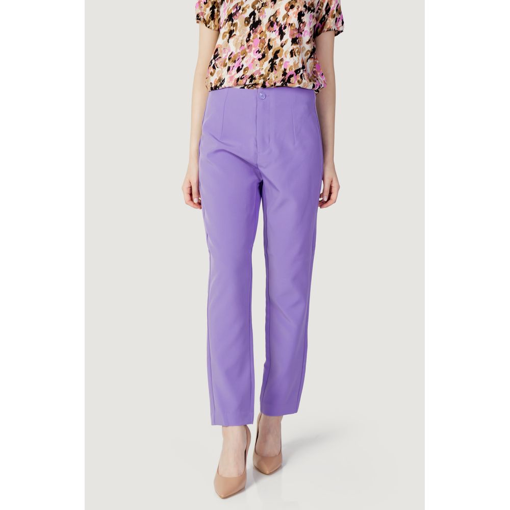 Purple Polyester Pants - ventzia
