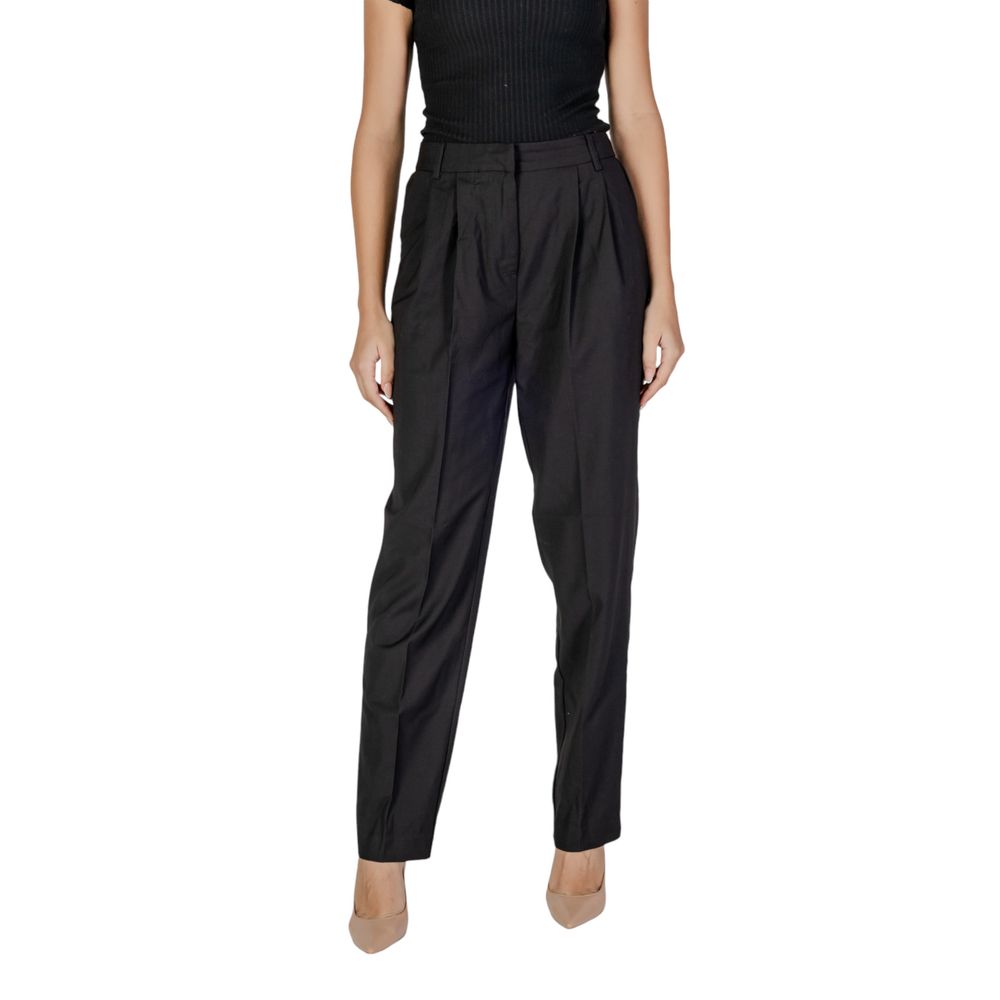 Black Polyester Dress Pants - ventzia