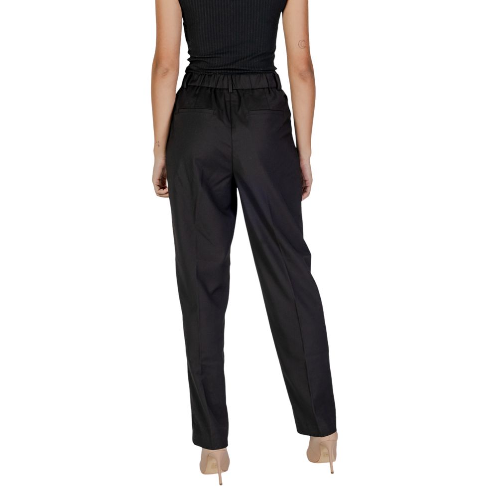 Black Polyester Dress Pants - ventzia