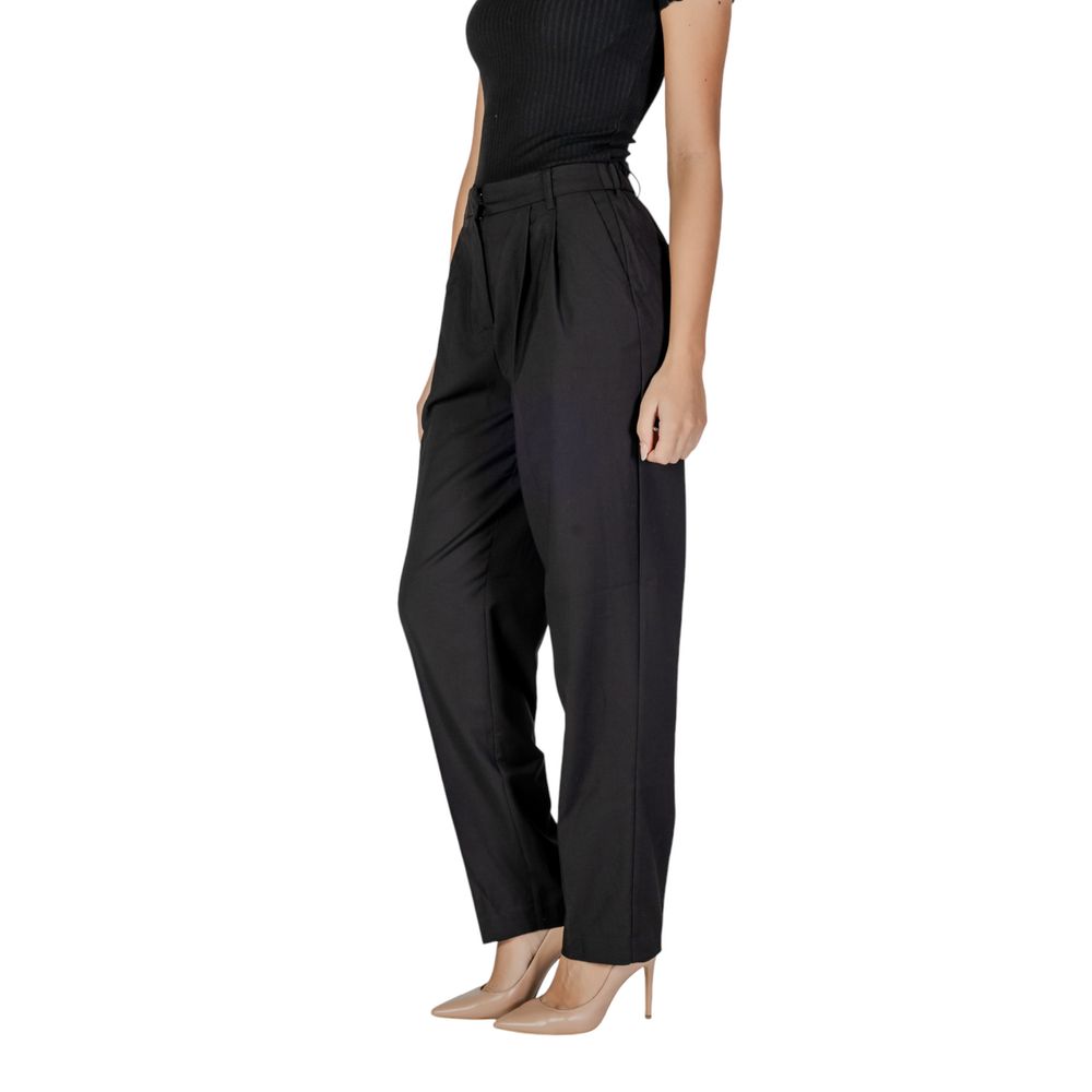 Black Polyester Dress Pants - ventzia
