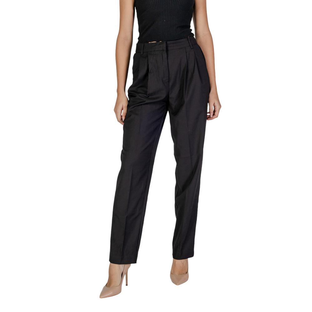 Black Polyester Dress Pants - ventzia