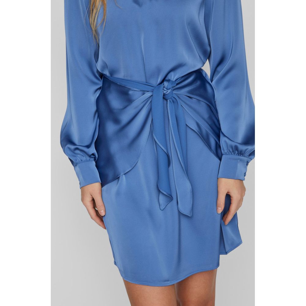 Blue Recycled Polyester Short Dress