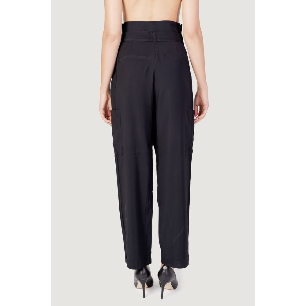 Black Viscose Casual Pants
