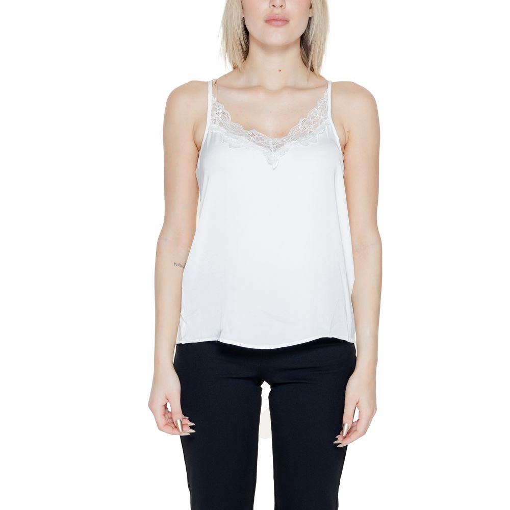 White Polyester Tank Top - ventzia