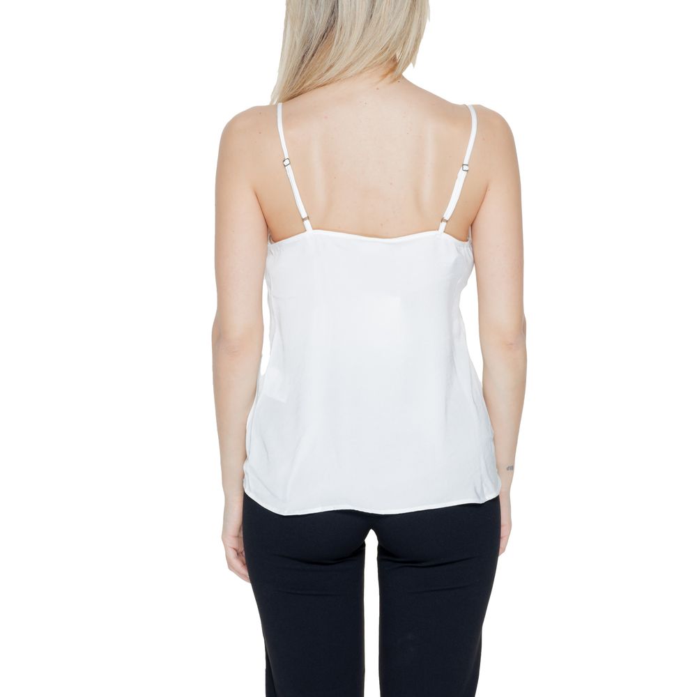 White Polyester Tank Top - ventzia