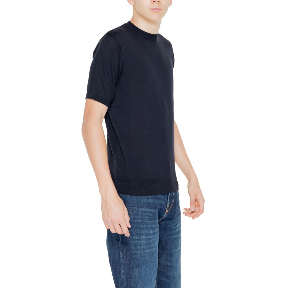 Black Cotton Sweater - ventzia