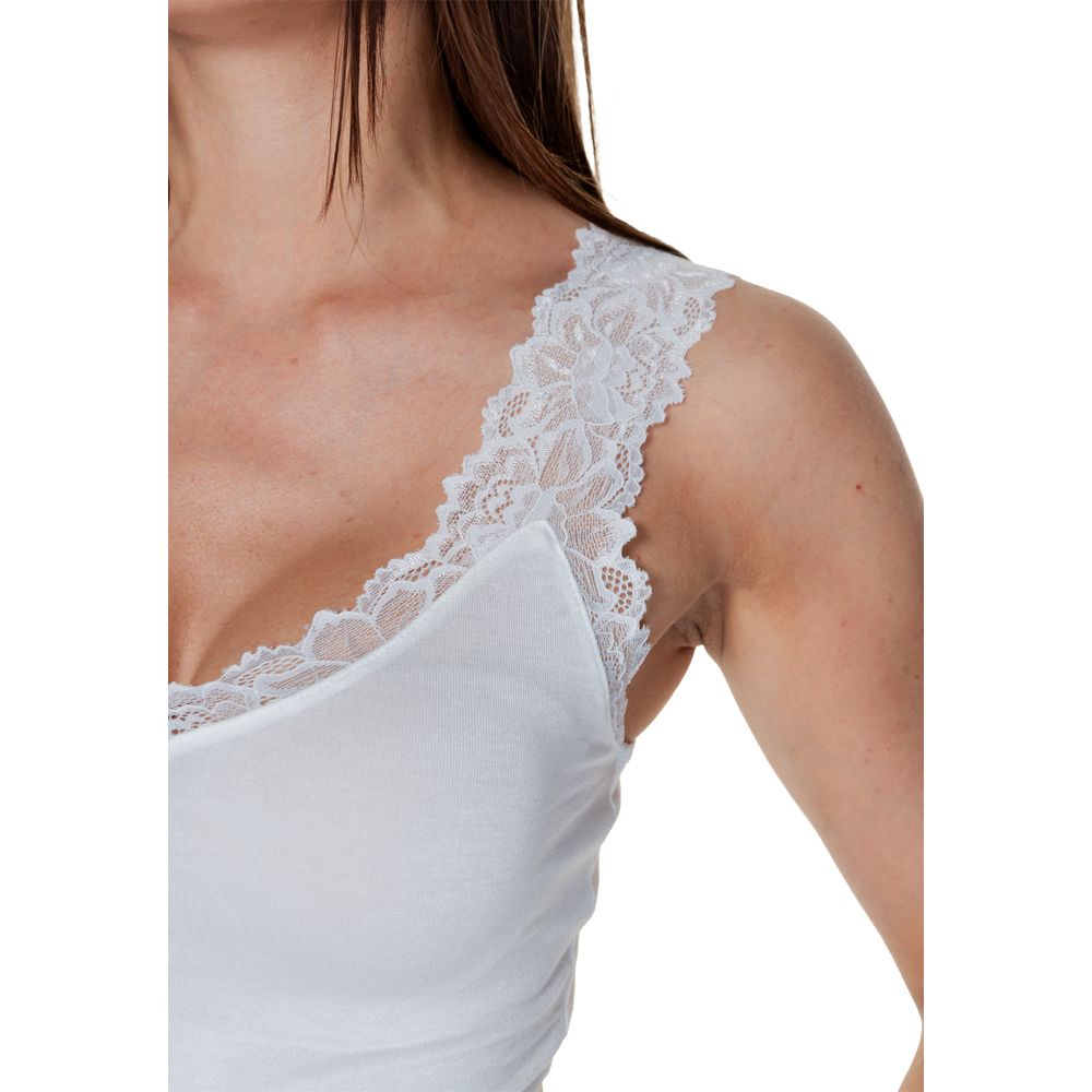 White Viscose Tank Top - ventzia