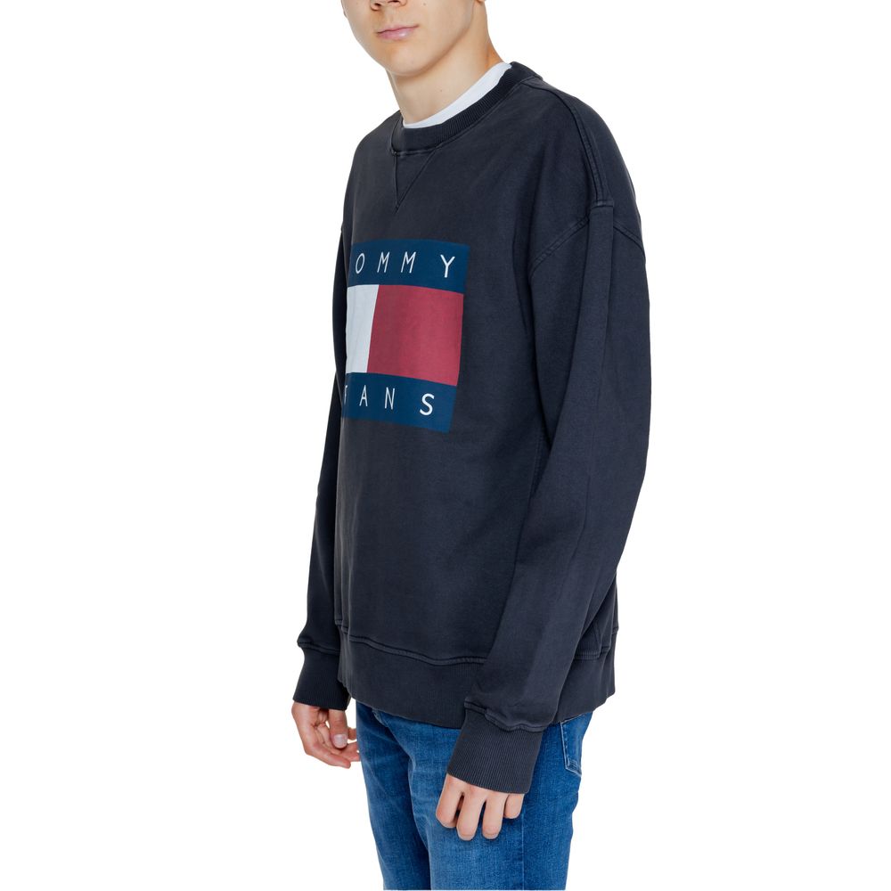 Black Cotton Sweatshirt - ventzia