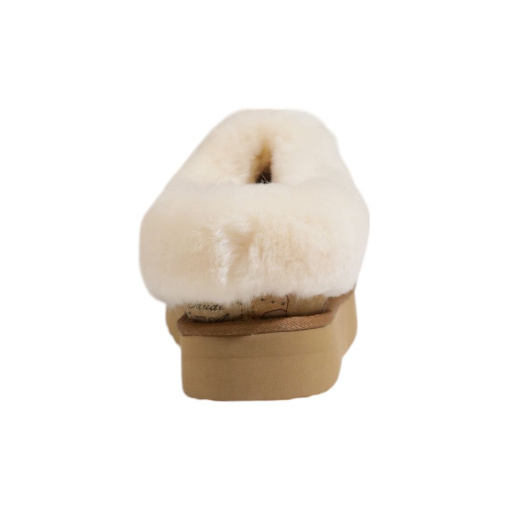 Beige Fabric Ankle Boots