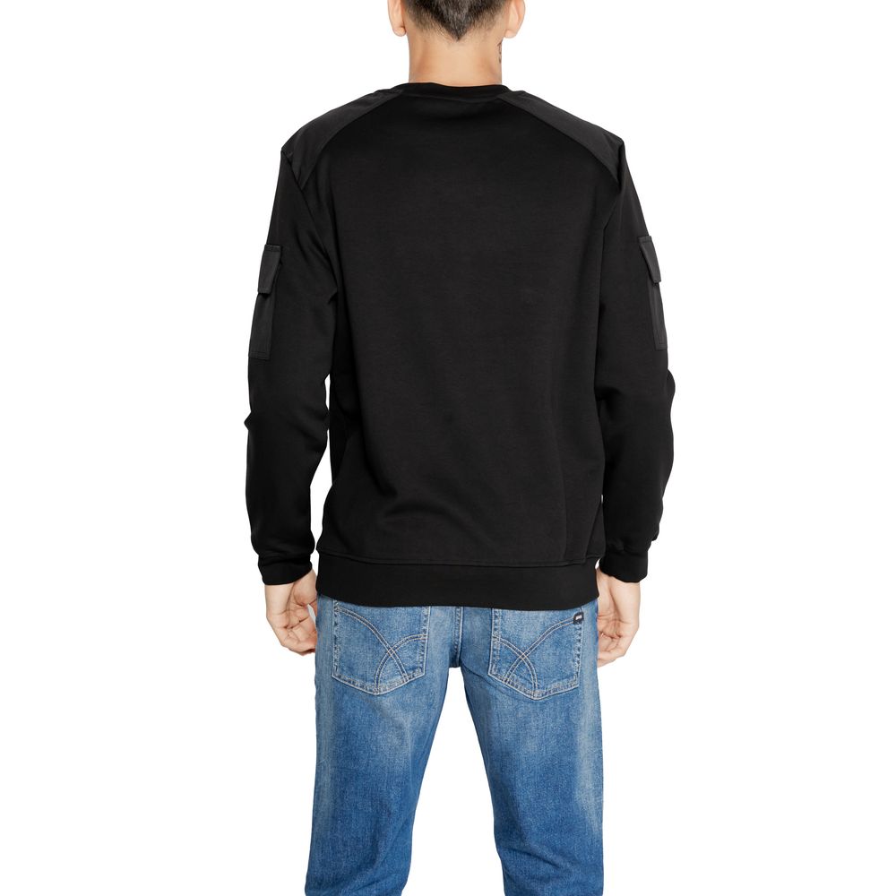 Black Cotton Sweatshirt - ventzia