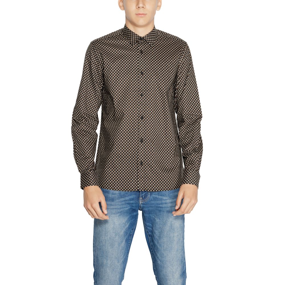 Brown Cotton Shirt - ventzia