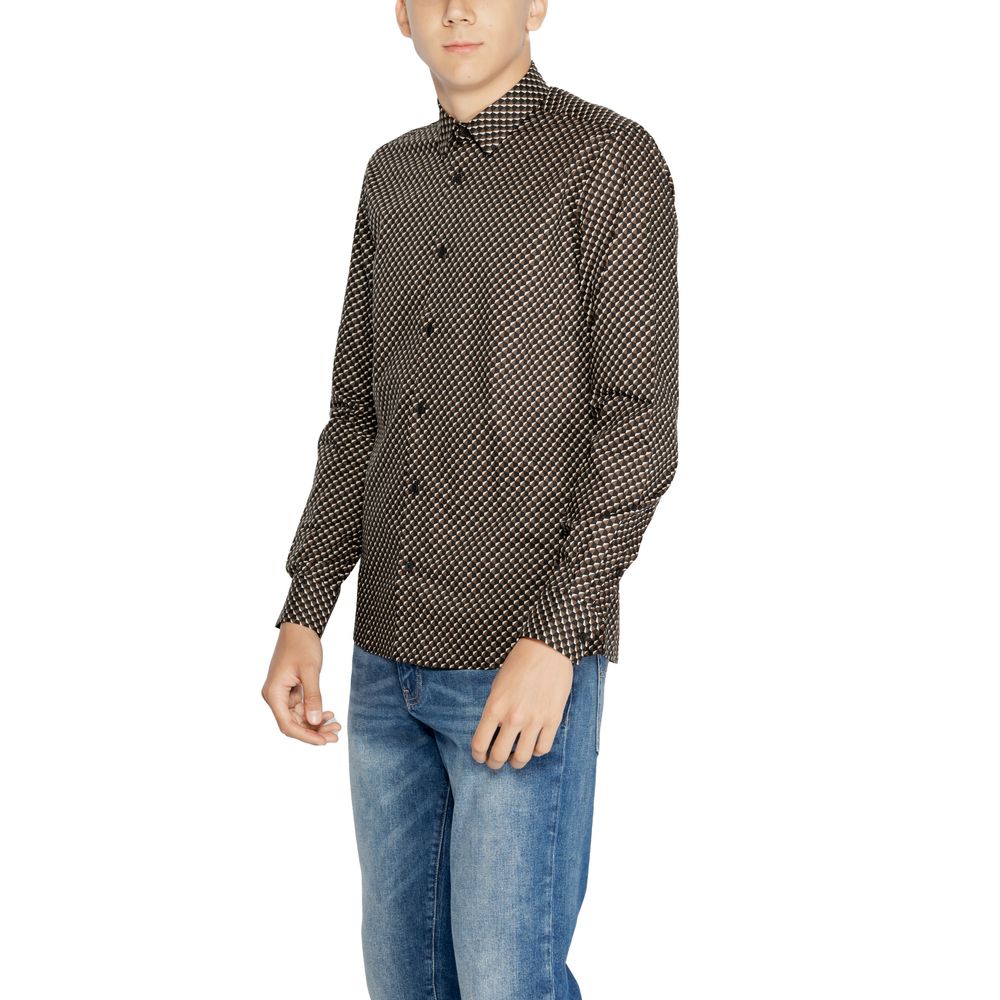 Brown Cotton Shirt - ventzia
