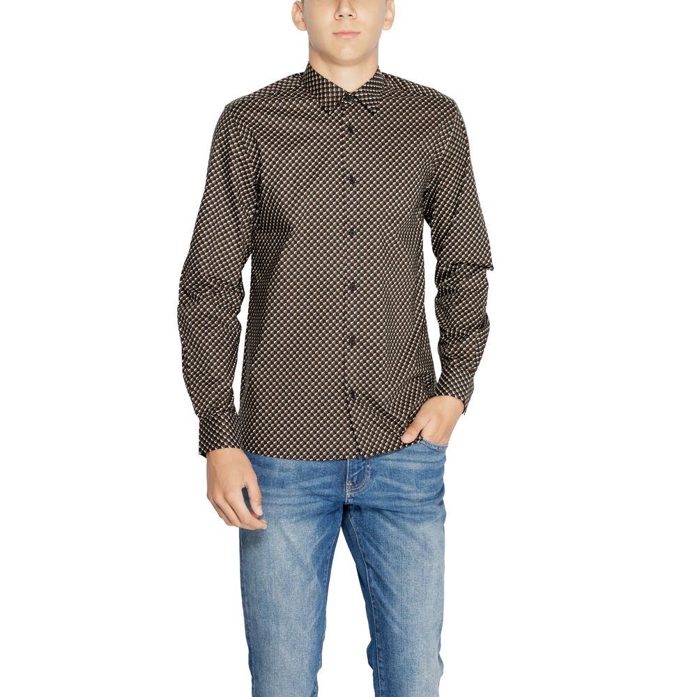 Brown Cotton Shirt - ventzia