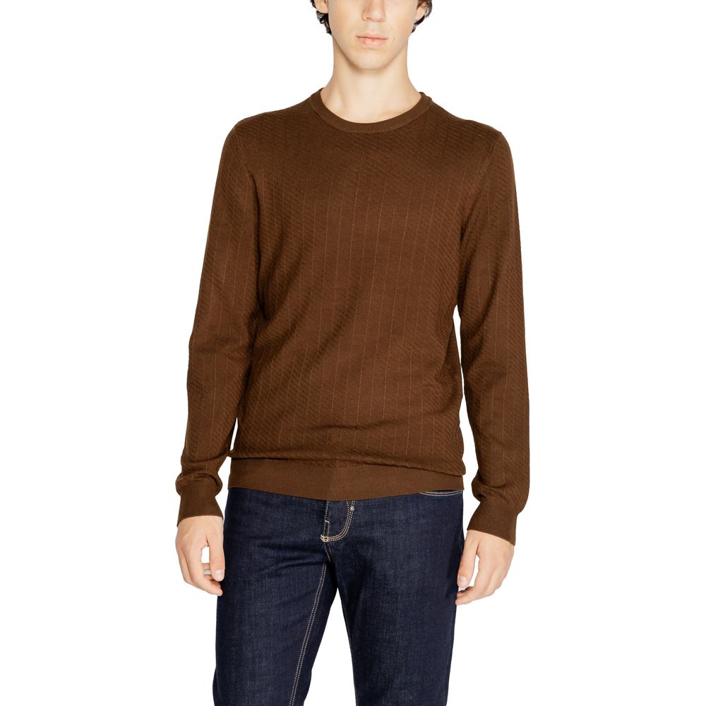 Brown Viscose Sweatshirt - ventzia