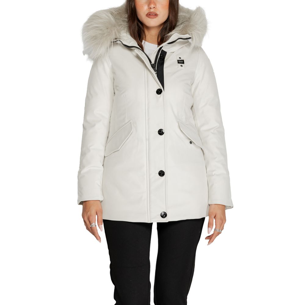 White Polyester Parka - ventzia