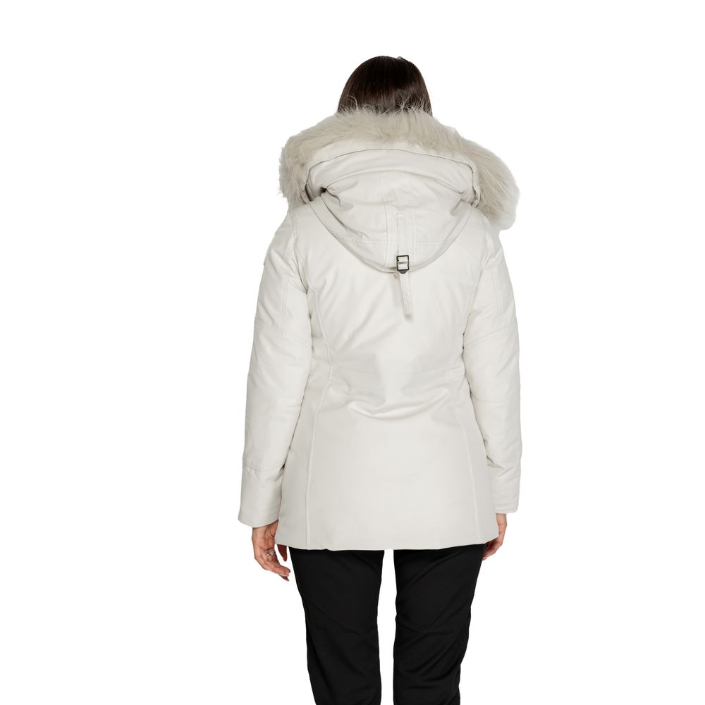 White Polyester Parka - ventzia