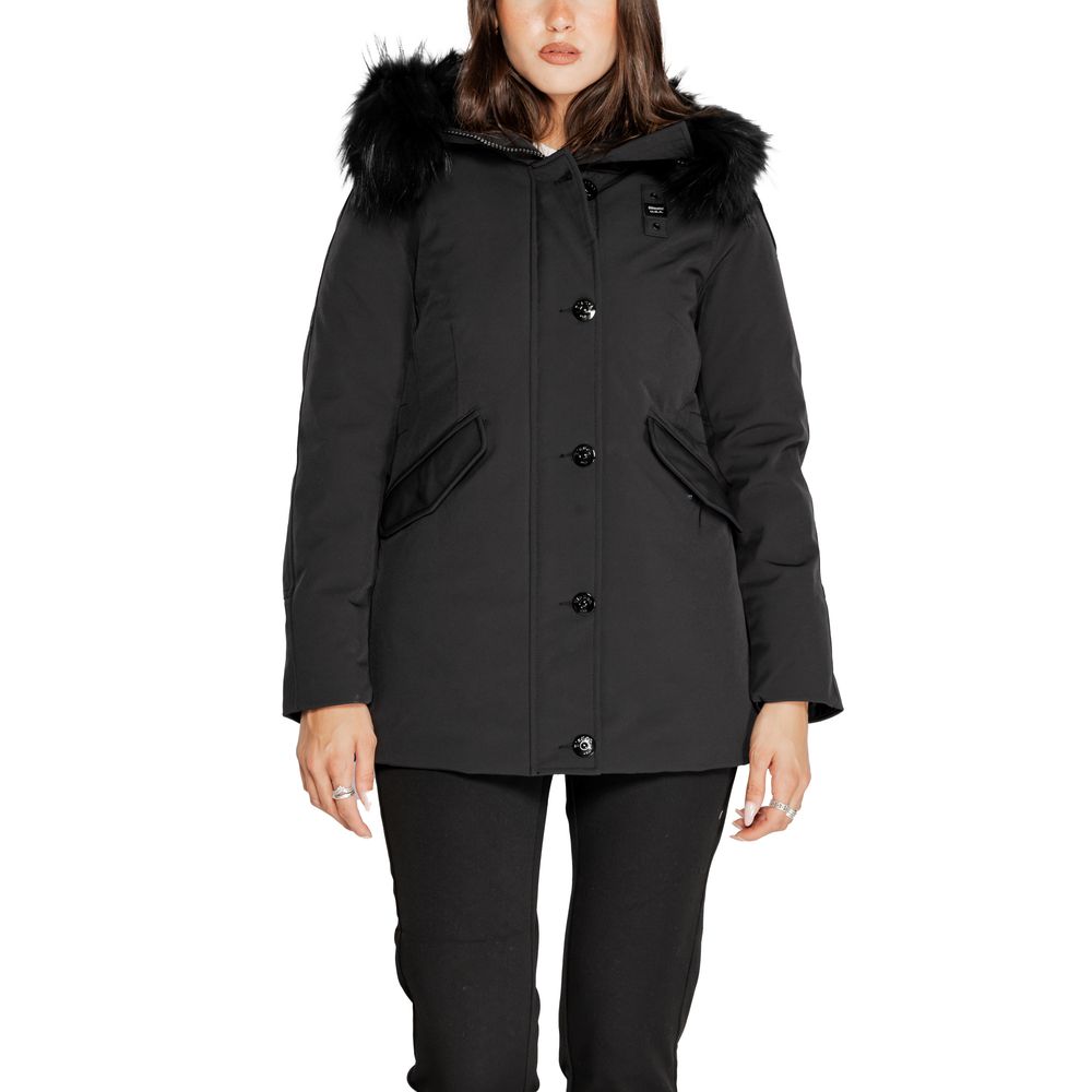 Black Polyester Parka - ventzia