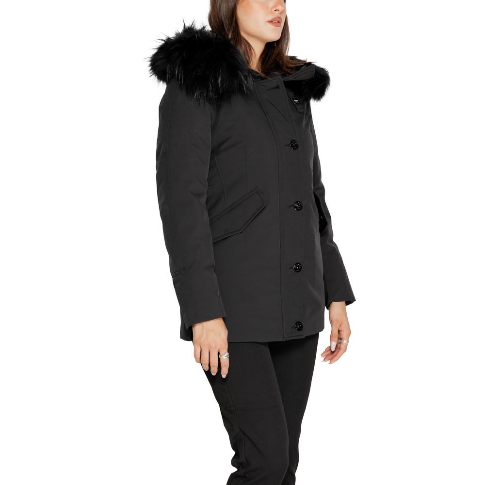 Black Polyester Parka - ventzia